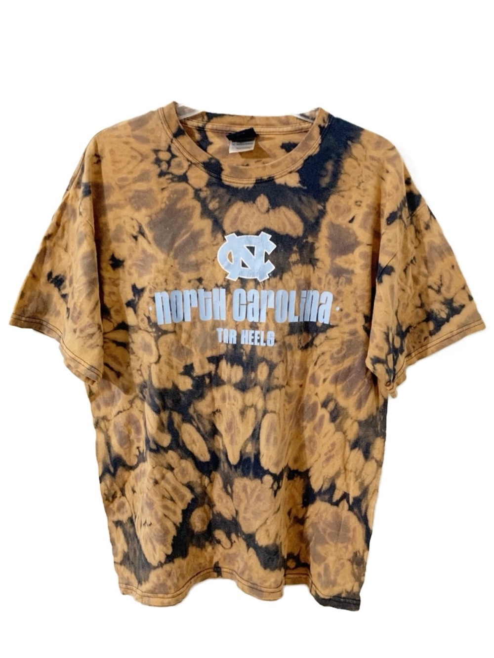 Old Varsity Brand Short Slee Crewneck North Carolina Tar Heels Tie Dye Tee Shirt